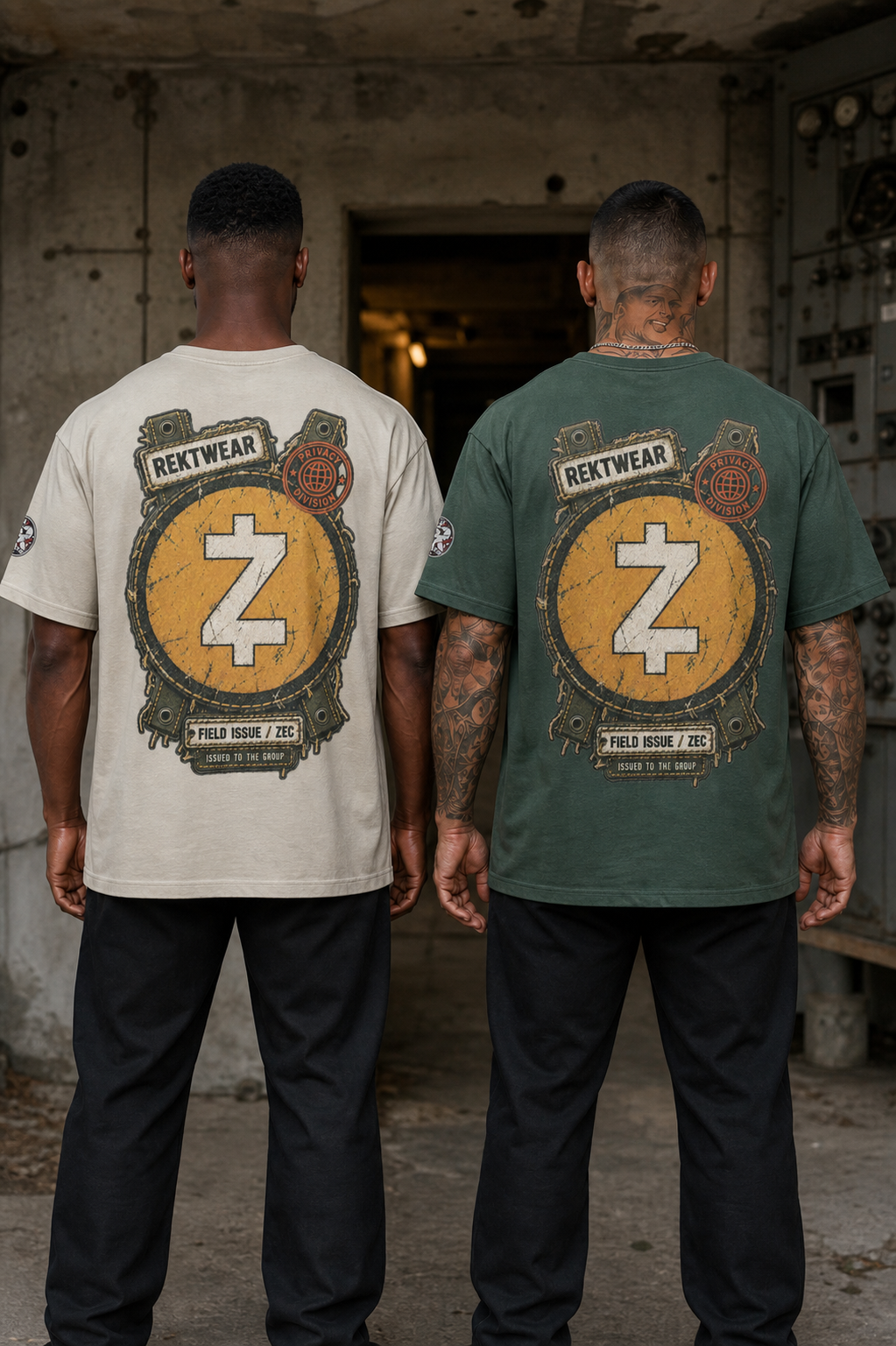 T4 Holder Series Tee — Privacy Division: Field Issue ZEC | T4 425GSM Oversized | REKTWEAR