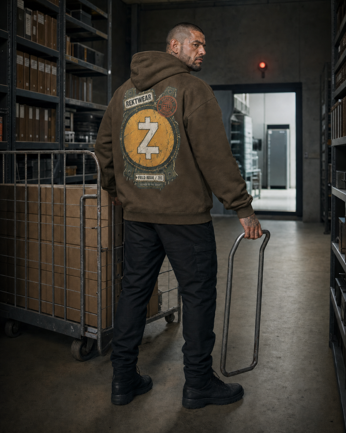 T4 Holder Series Hoodie — Privacy Division: Field Issue ZEC | H3 440GSM Sun-Faded Oversized | REKTWEAR