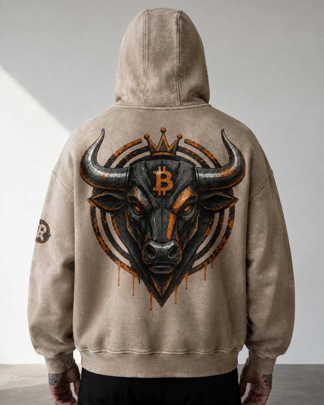 T3 Holder Series Hoodie — PermaBULL: Conviction Remains BTC | H2 400GSM Sun-Faded Oversized/Tapered | REKTWEAR