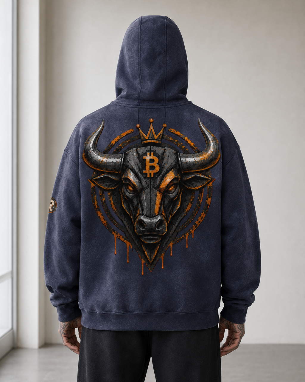 T3 Holder Series Hoodie — PermaBULL: Conviction Remains BTC | H2 400GSM Sun-Faded Oversized/Tapered | REKTWEAR
