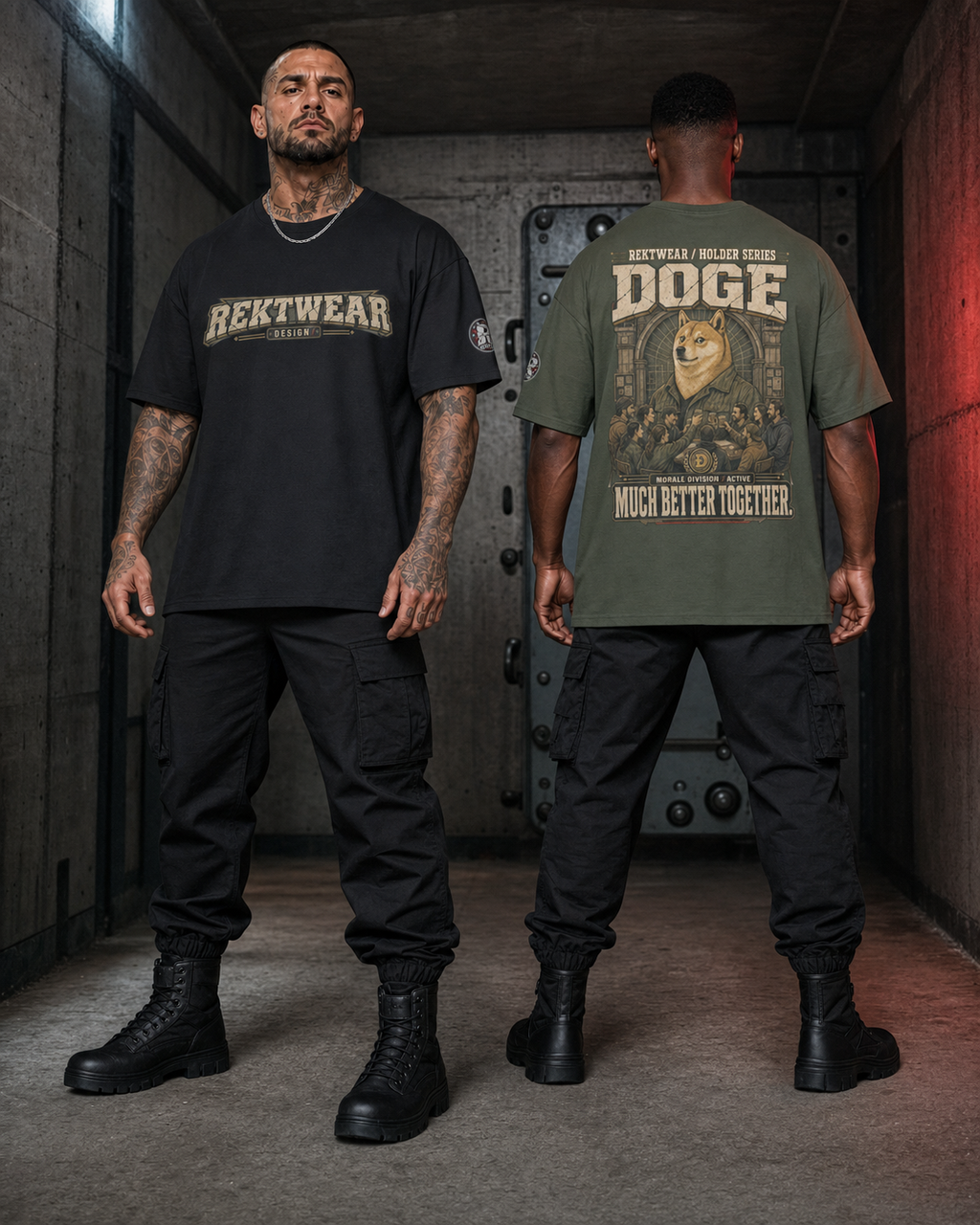T4 Holder Series Tee — Morale Division: Much Better Together DOGE | T4 425GSM Oversized | REKTWEAR