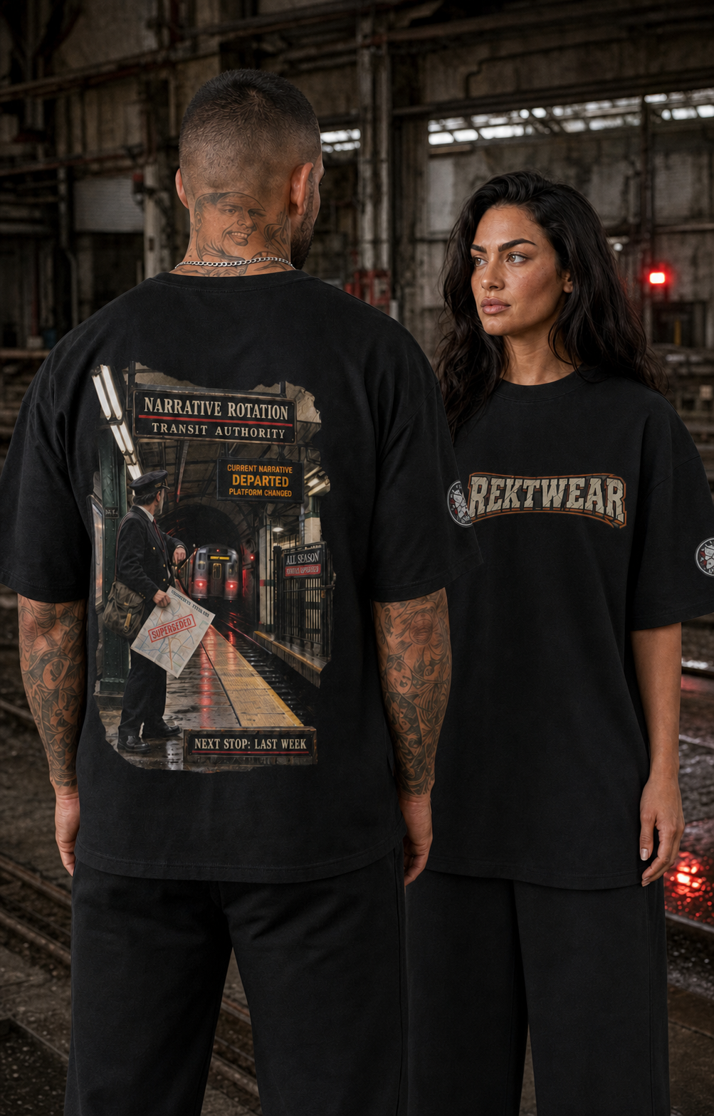 T4 | THE ULTRA Tee — Narrative Station: Next Stop, Last Week | 425GSM Oversized | REKTWEAR