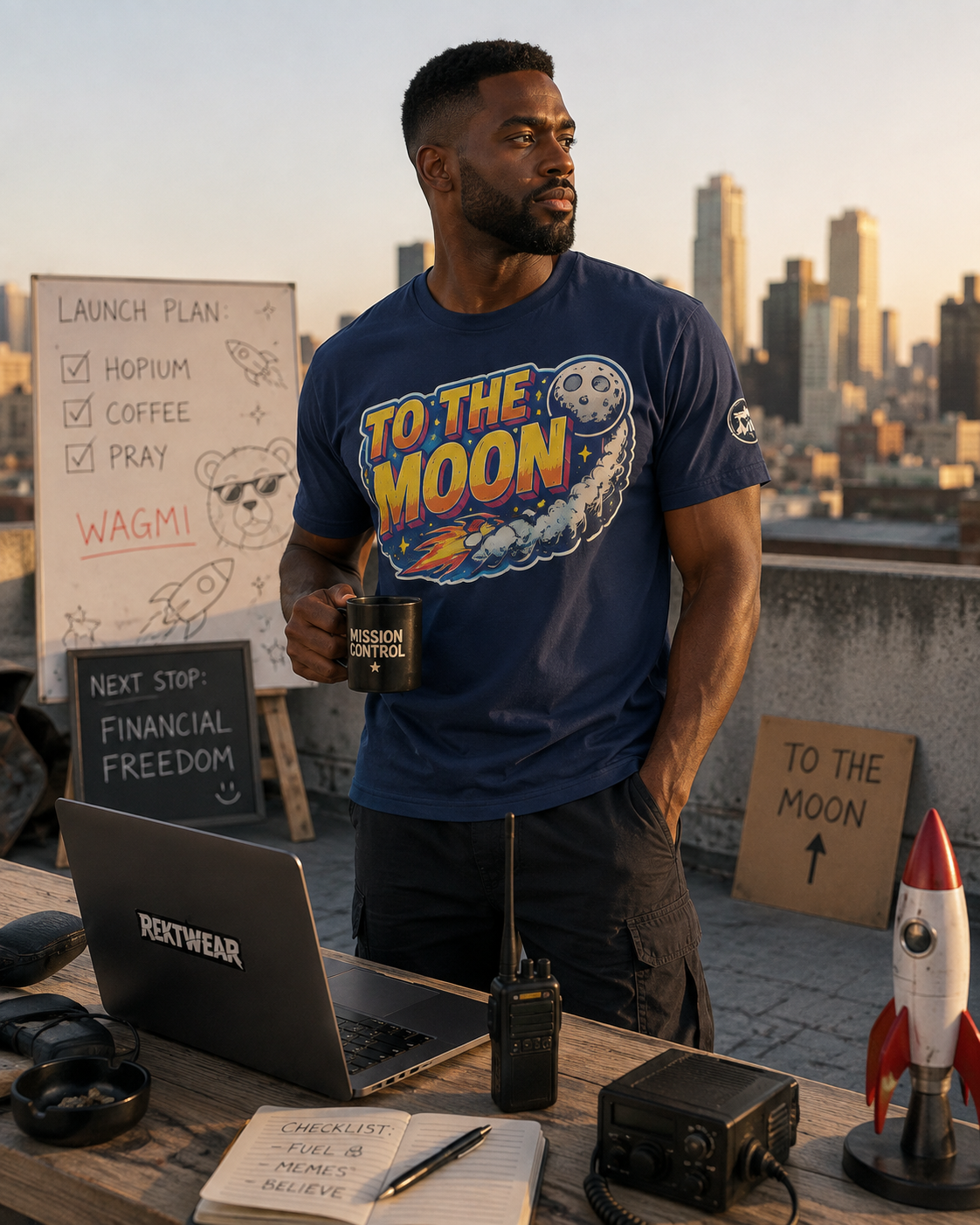 The Standard Tee — TO THE MOON | 180GSM Classic Fit | REKTWEAR