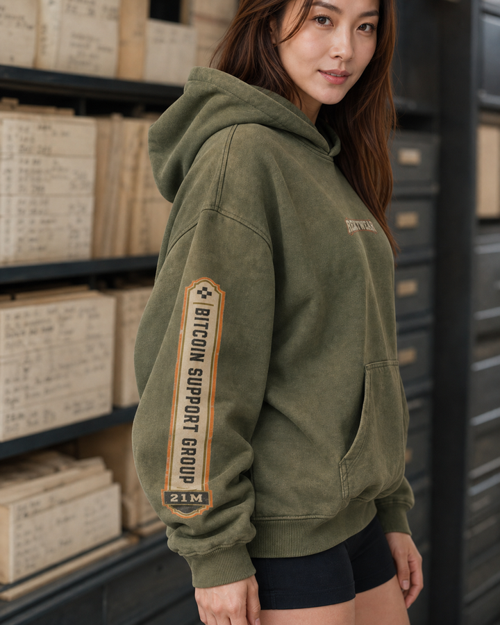 T4 Holder Series Hoodie — Still Holding BTC | H3 440GSM Sun-Faded Oversized | REKTWEAR