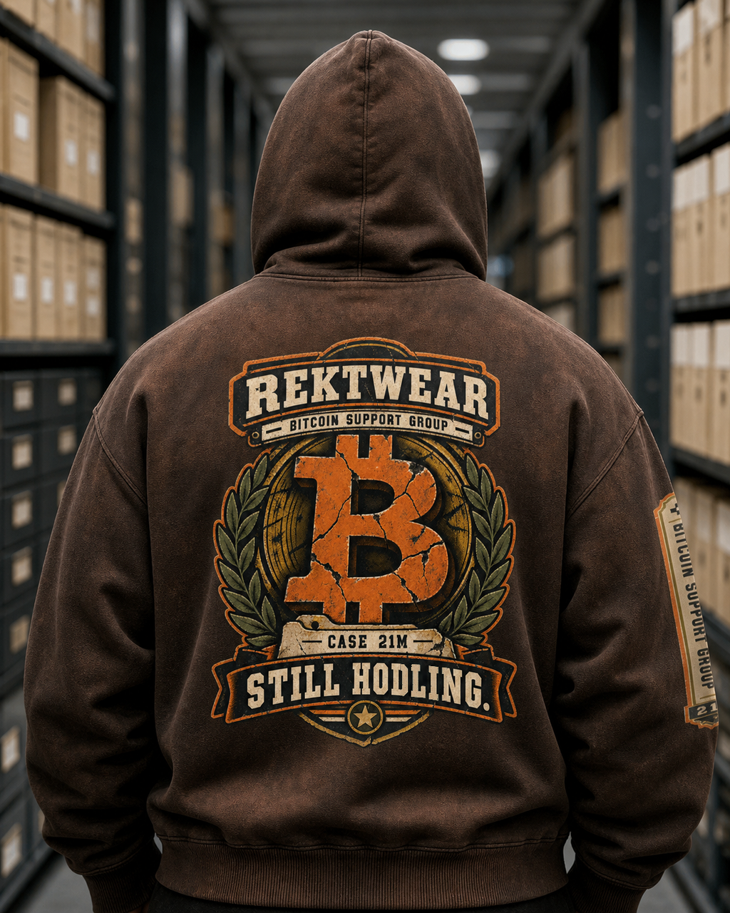 T4 Holder Series Hoodie — Still Holding BTC | H3 440GSM Sun-Faded Oversized | REKTWEAR