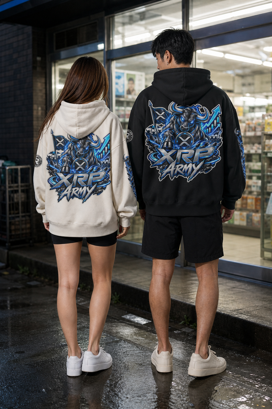 T2 홀더 시리즈 후드티 — XRP 아미: 형성되는 확신 | H1 380GSM 박시 릴랙스드 | REKTWEAR