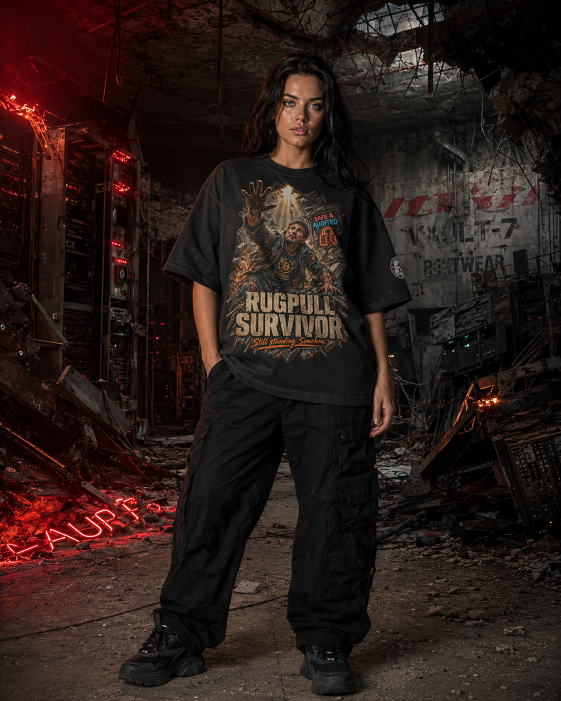 The Ultra Tee — Rugpull Survivor | 425GSM Oversized | REKTWEAR