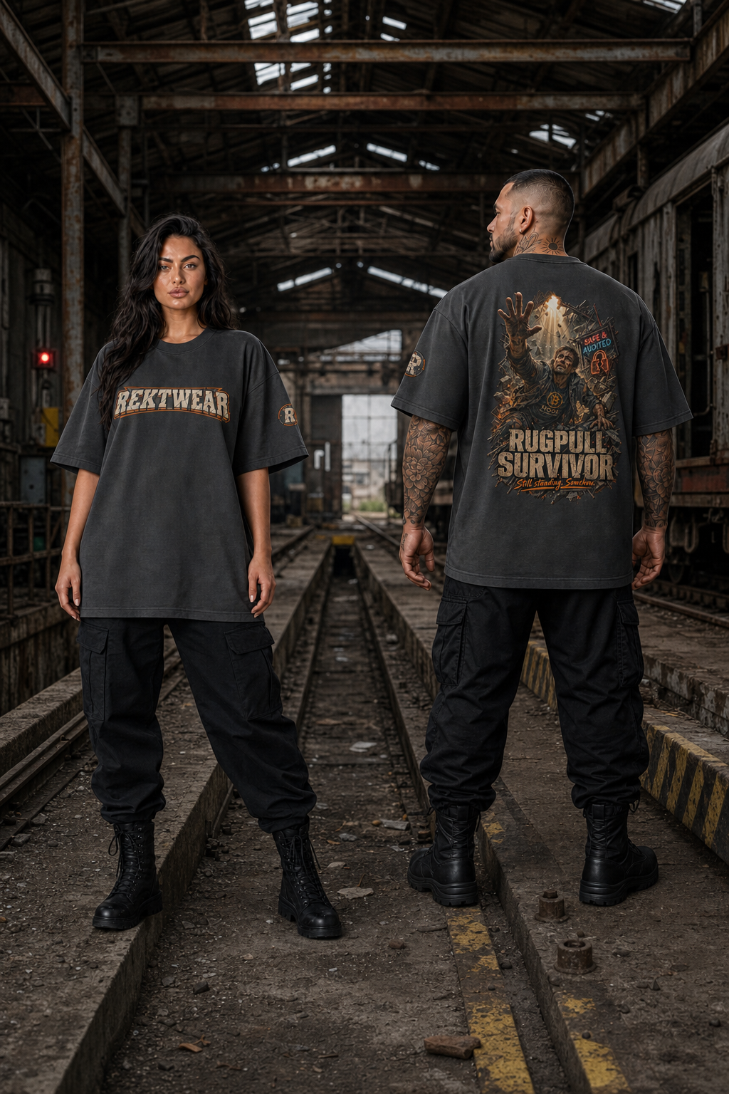 The Ultra Tee — Rugpull Survivor | 425GSM Oversized | REKTWEAR