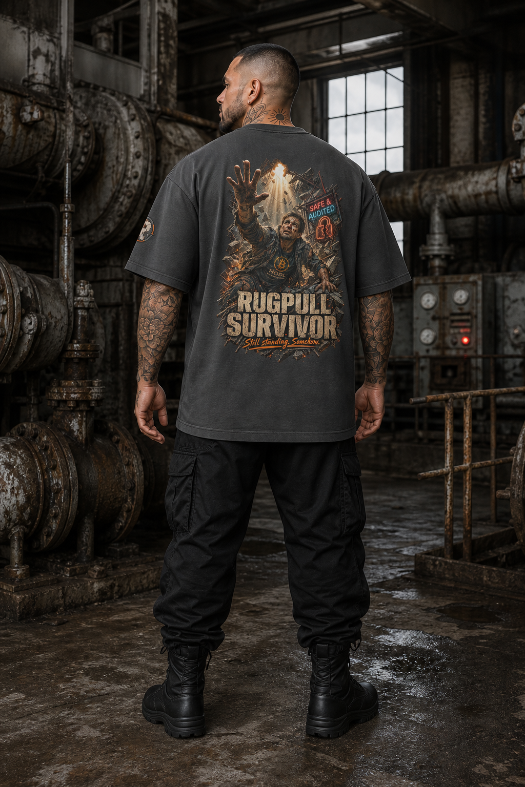 The Ultra Tee — Rugpull Survivor | 425GSM Oversized | REKTWEAR