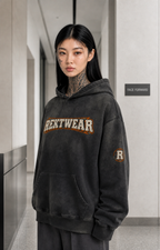 T3 Holder Series Hoodie — BTC Streetz: Crowned Conviction | H2 400GSM Washed Oversized | REKTWEAR