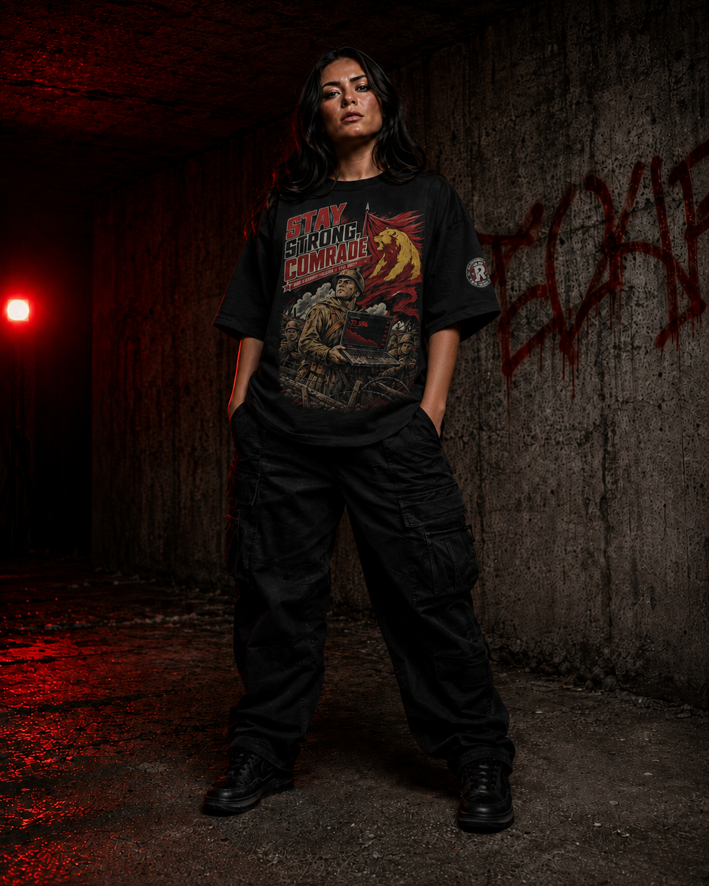 The Ultra Tee — Stay Strong, Comrade | 425GSM Oversized | REKTWEAR