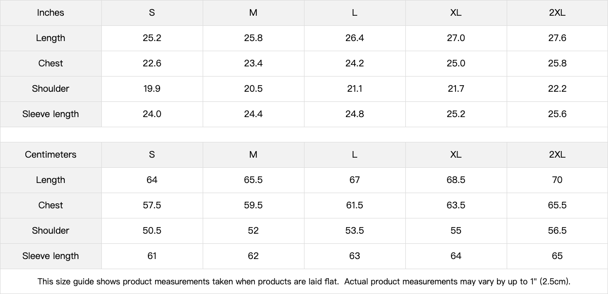 Size chart for J3 Holder Series Jacket — XRP Ronin: Value in Motion | 400GSM Brushed Fleece | REKTWEAR