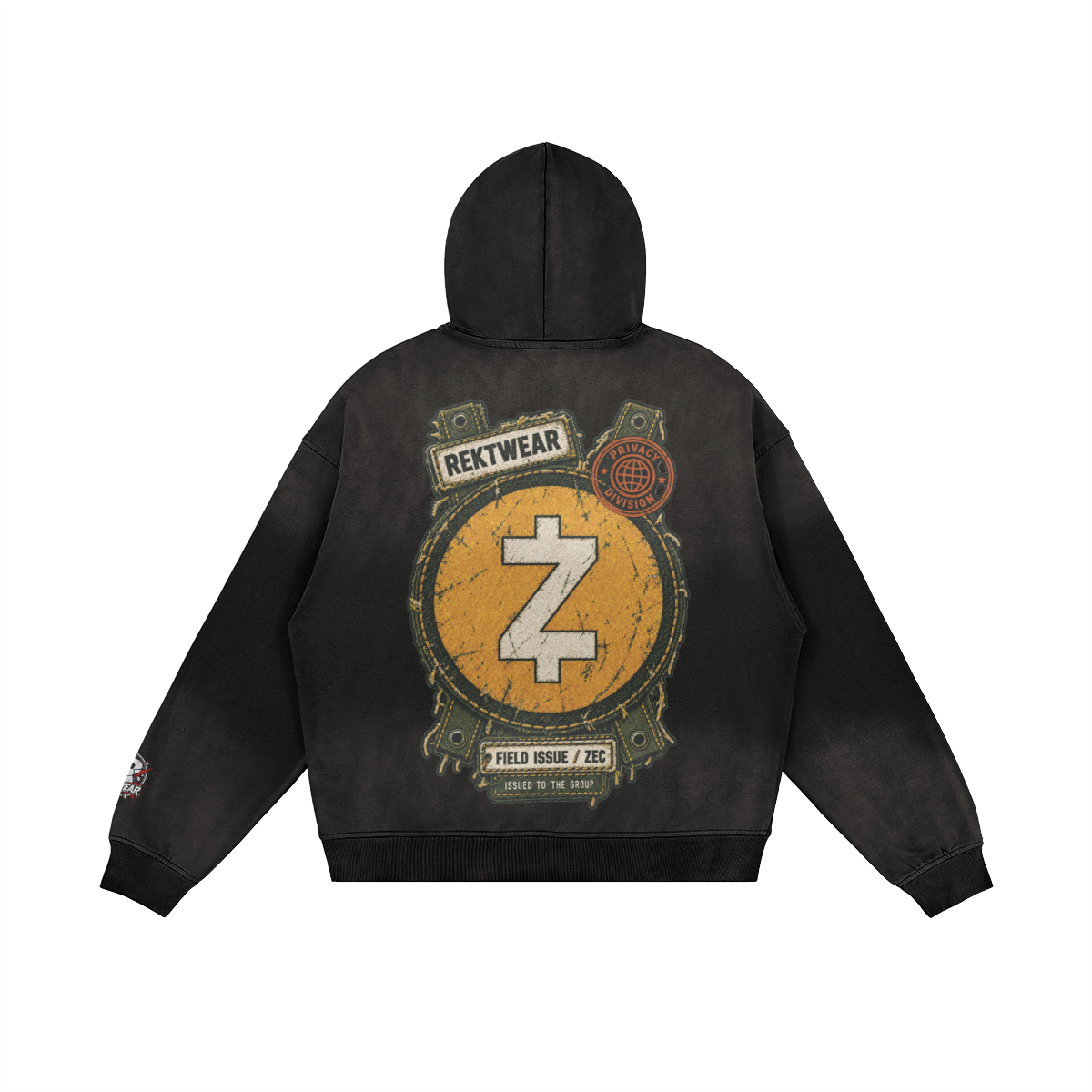 T4 Holder Series Hoodie — Privacy Division: Field Issue ZEC | H3 440GSM Sun-Faded Oversized | REKTWEAR
