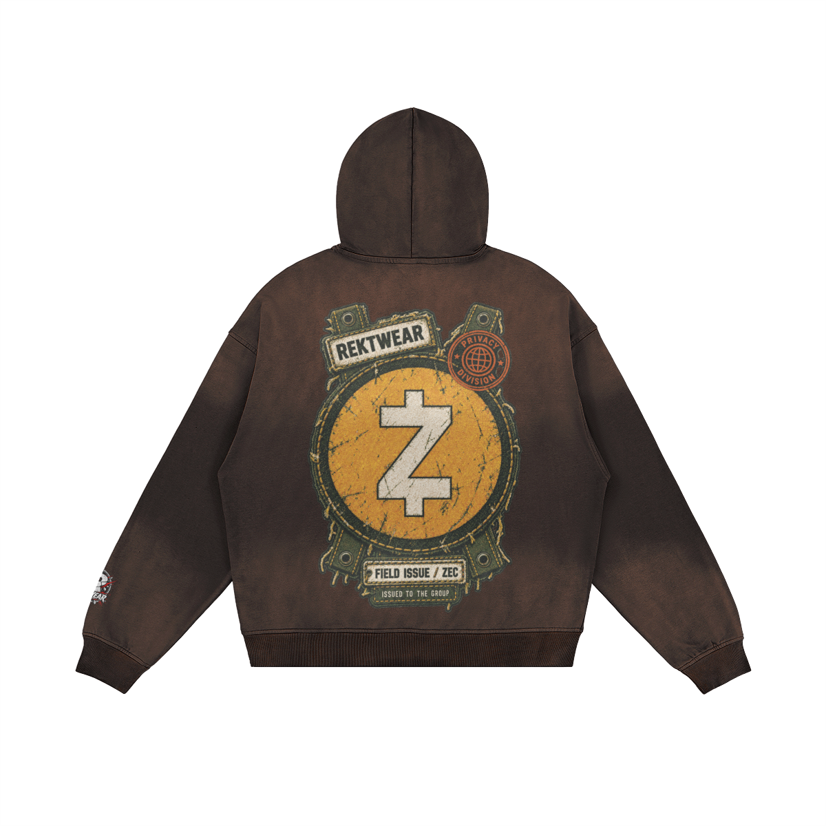 T4 Holder Series Hoodie — Privacy Division: Field Issue ZEC | H3 440GSM Sun-Faded Oversized | REKTWEAR