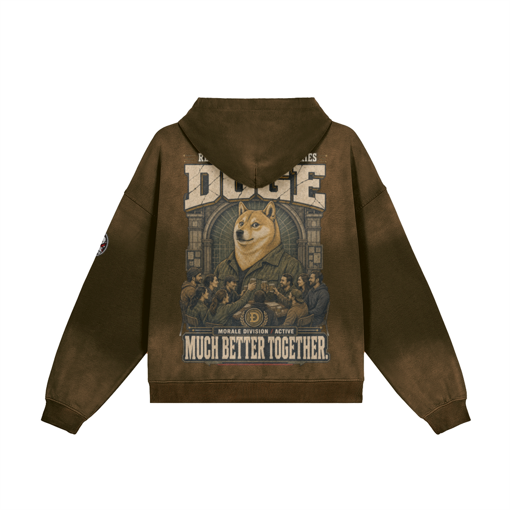 T4 Holder Series Hoodie — DOGE Morale Division: Much Better Together | H3 440GSM Sun-Faded Oversized | REKTWEAR — product image 6