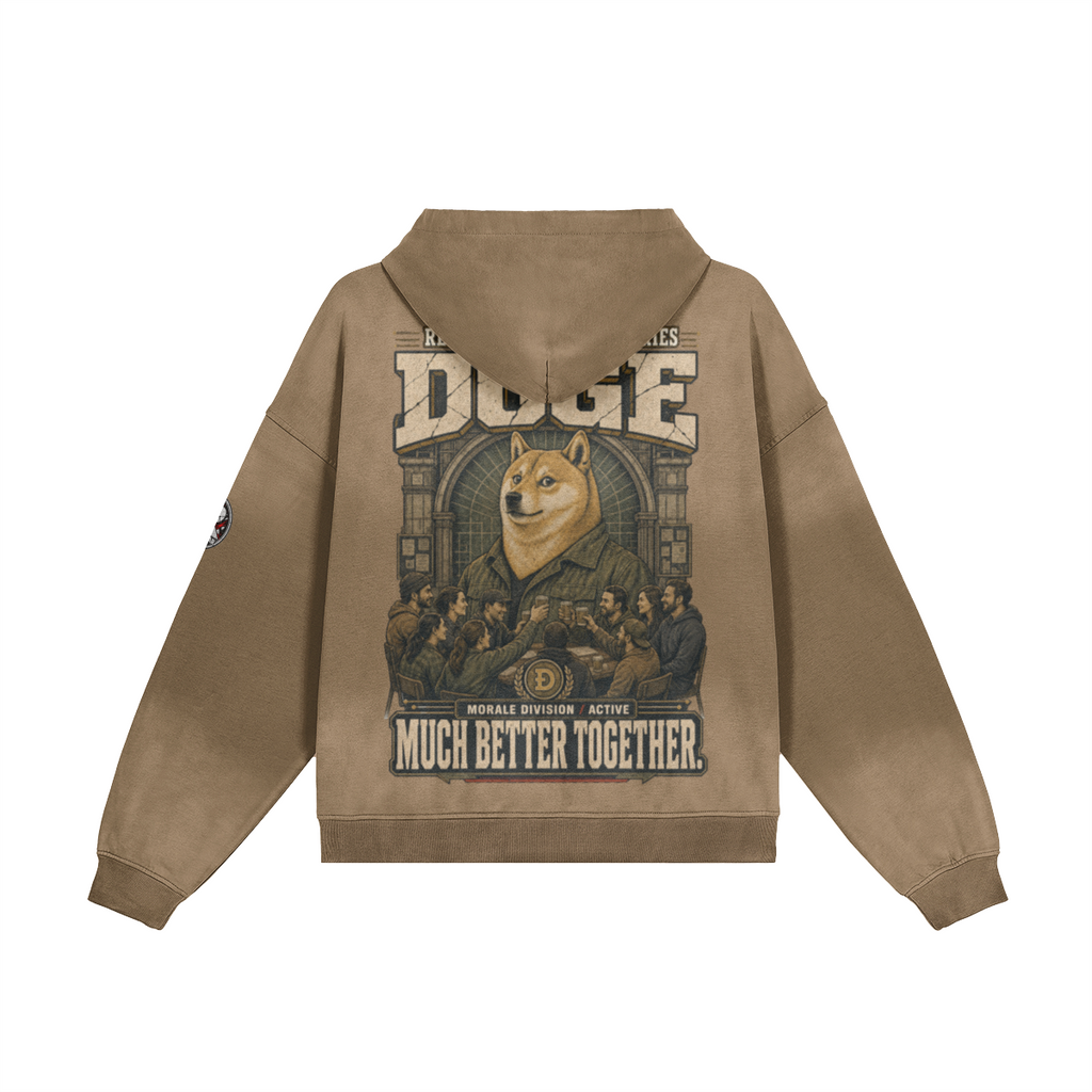 T4 Holder Series Hoodie — DOGE Morale Division: Much Better Together | H3 440GSM Sun-Faded Oversized | REKTWEAR — product image 7