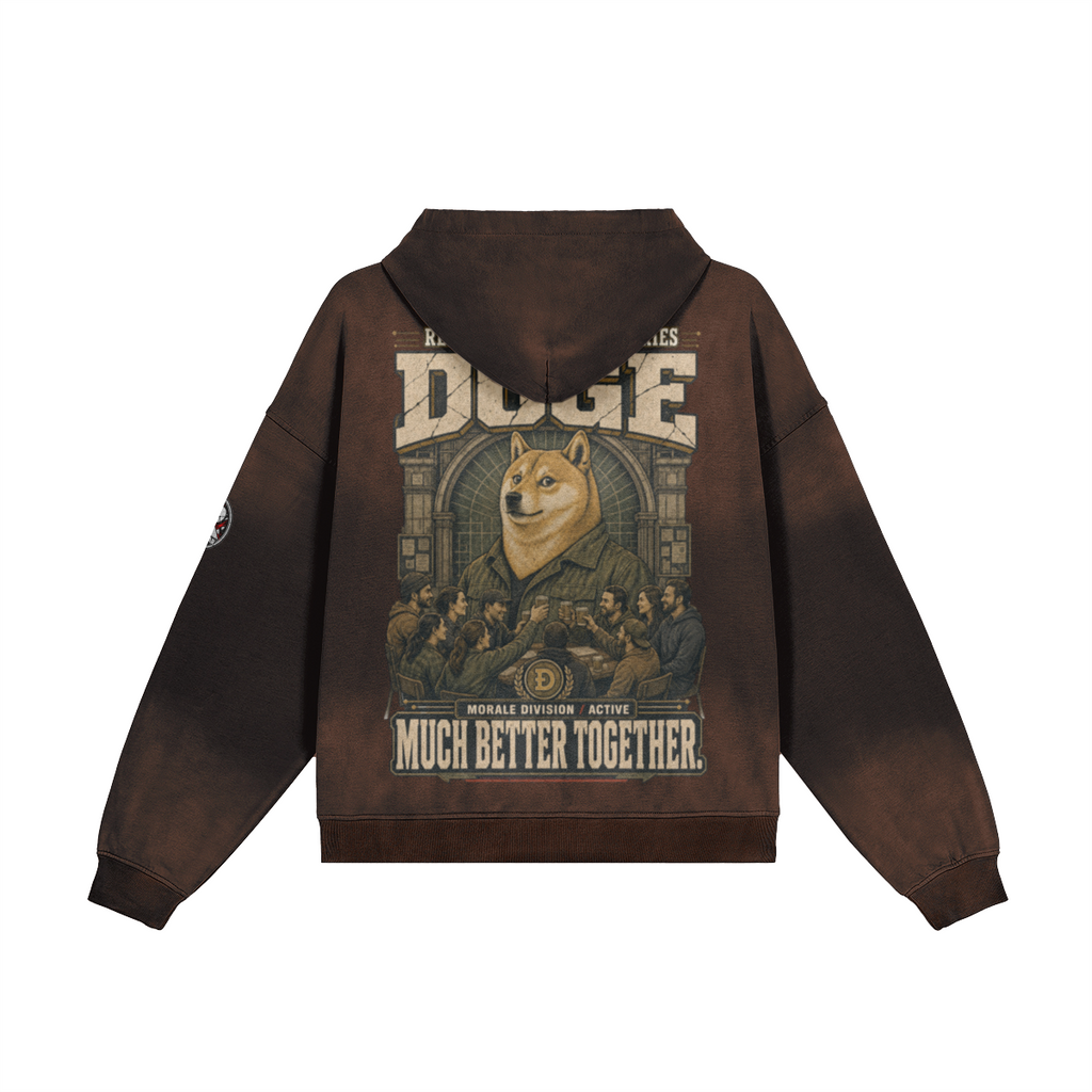 T4 Holder Series Hoodie — DOGE Morale Division: Much Better Together | H3 440GSM Sun-Faded Oversized | REKTWEAR — product image 9