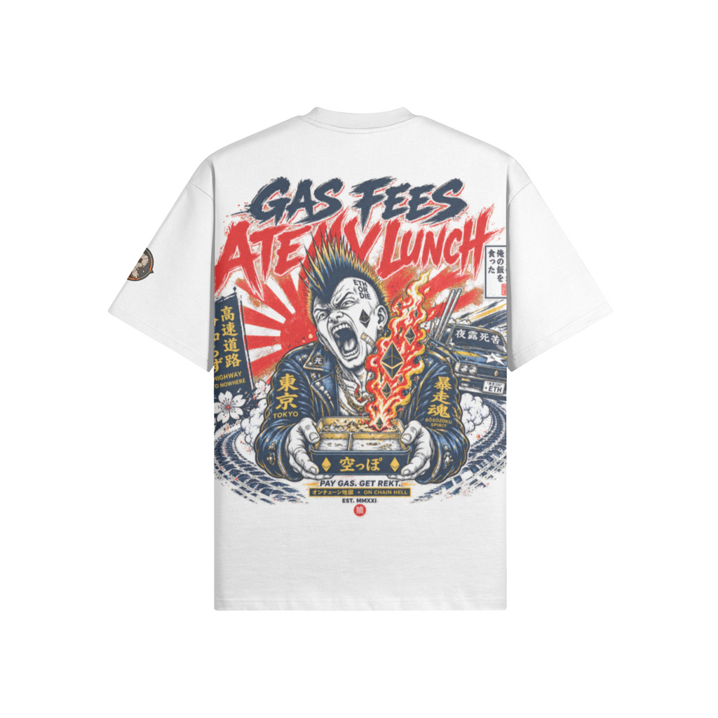 The Ultra Tee — Gas Fees Ate My Lunch | 425GSM Oversized | REKTWEAR — product image 1