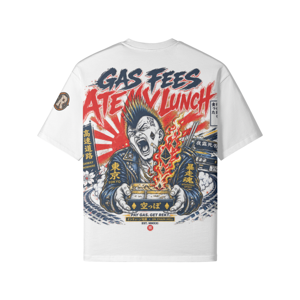 The Heavy Tee — Gas Fees Ate My Lunch | 240GSM Boxy | REKTWEAR — product image 1