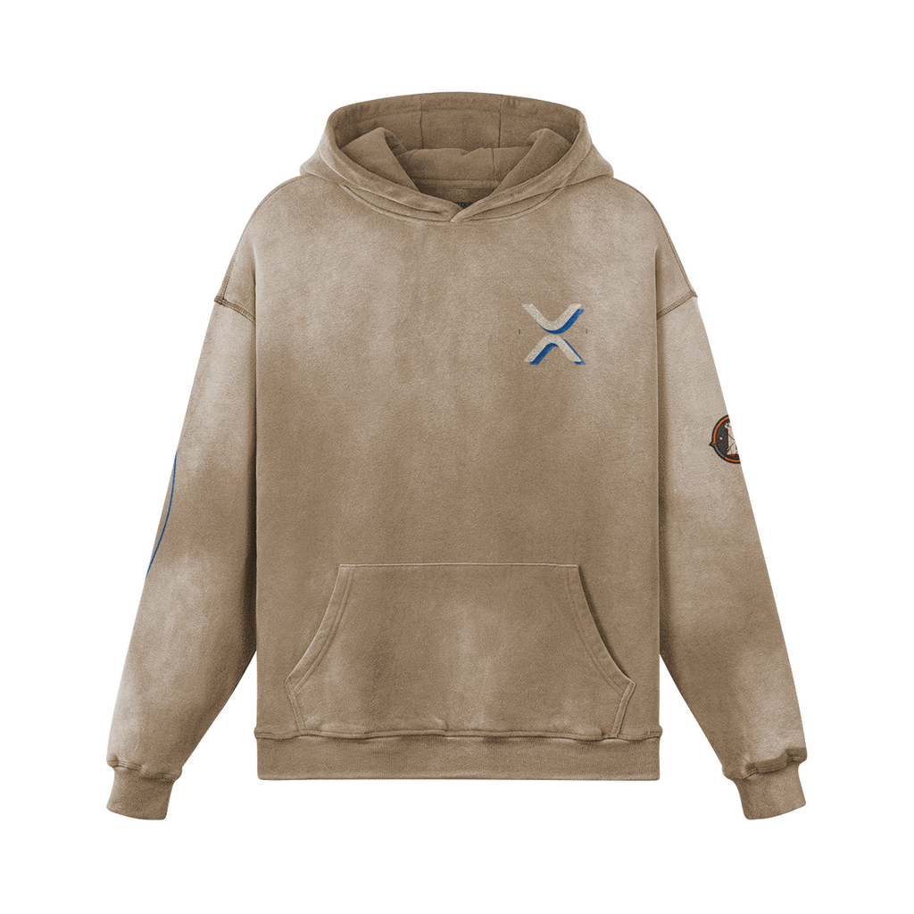 T3 Holder Series Hoodie — XRP Signal | H2 400GSM Sun-Faded Oversized/Tapered | REKTWEAR — product image 5
