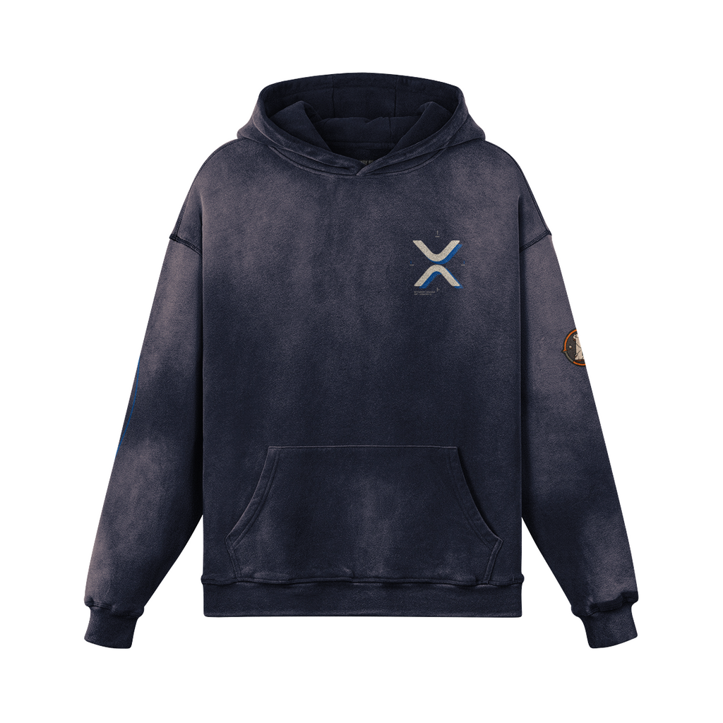 T3 Holder Series Hoodie — XRP Signal | H2 400GSM Sun-Faded Oversized/Tapered | REKTWEAR — product image 6