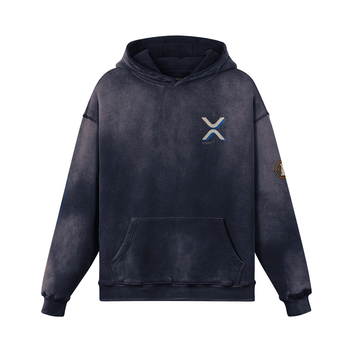 T3 Holder Series Hoodie — XRP Signal | H2 400GSM Sun-Faded Oversized/Tapered | REKTWEAR