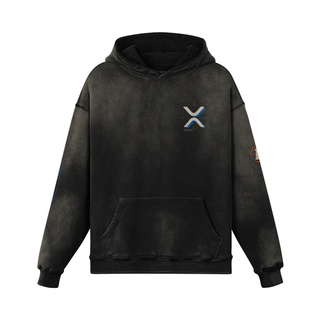 T3 Holder Series Hoodie — XRP Signal | H2 400GSM Sun-Faded Oversized/Tapered | REKTWEAR — product image 8