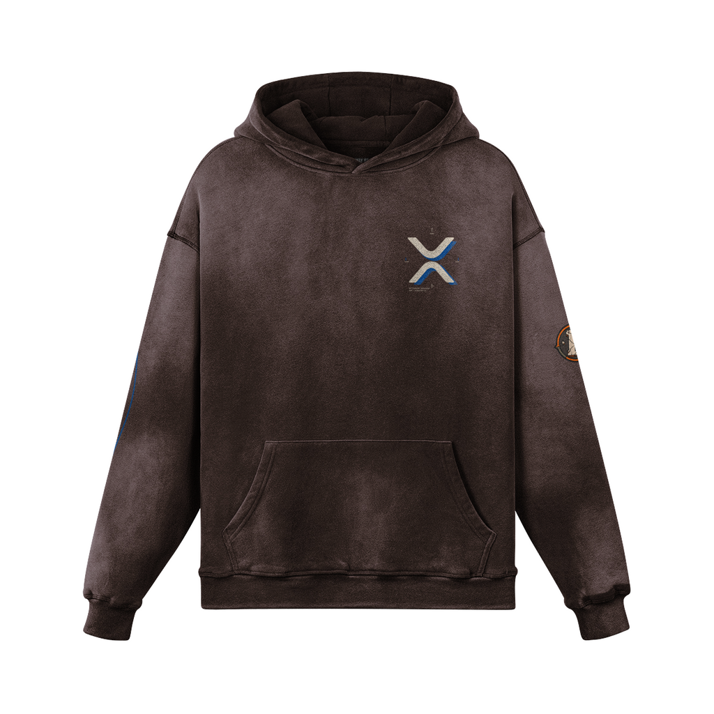 T3 Holder Series Hoodie — XRP Signal | H2 400GSM Sun-Faded Oversized/Tapered | REKTWEAR — product image 7
