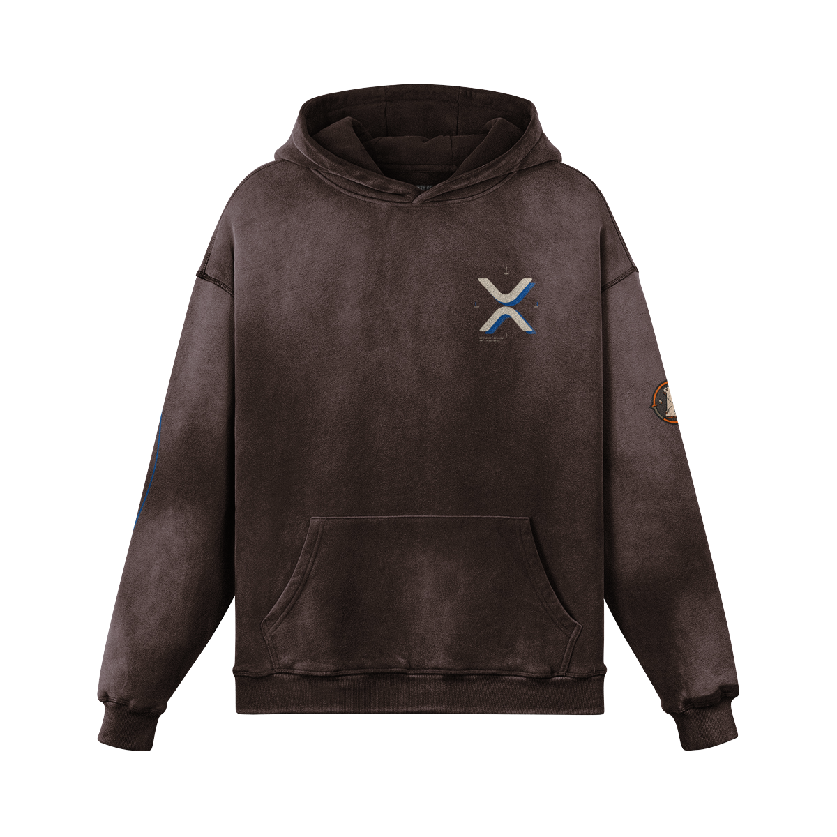 T3 Holder Series Hoodie — XRP Signal | H2 400GSM Sun-Faded Oversized/Tapered | REKTWEAR