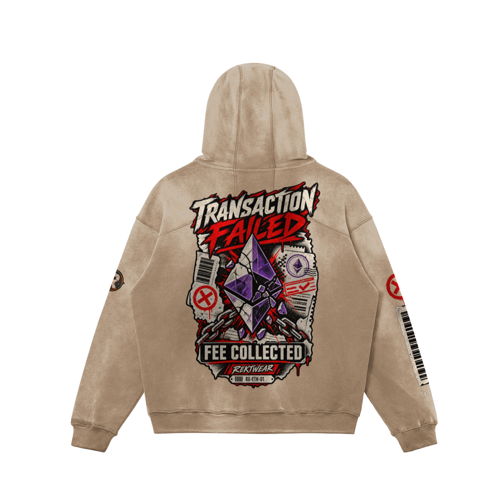 T4 | THE ULTRA — Transaction Failed. Fee Collected. ETH Sun-Faded Hoodie | H3 440GSM Oversized | REKTWEAR — product image 1