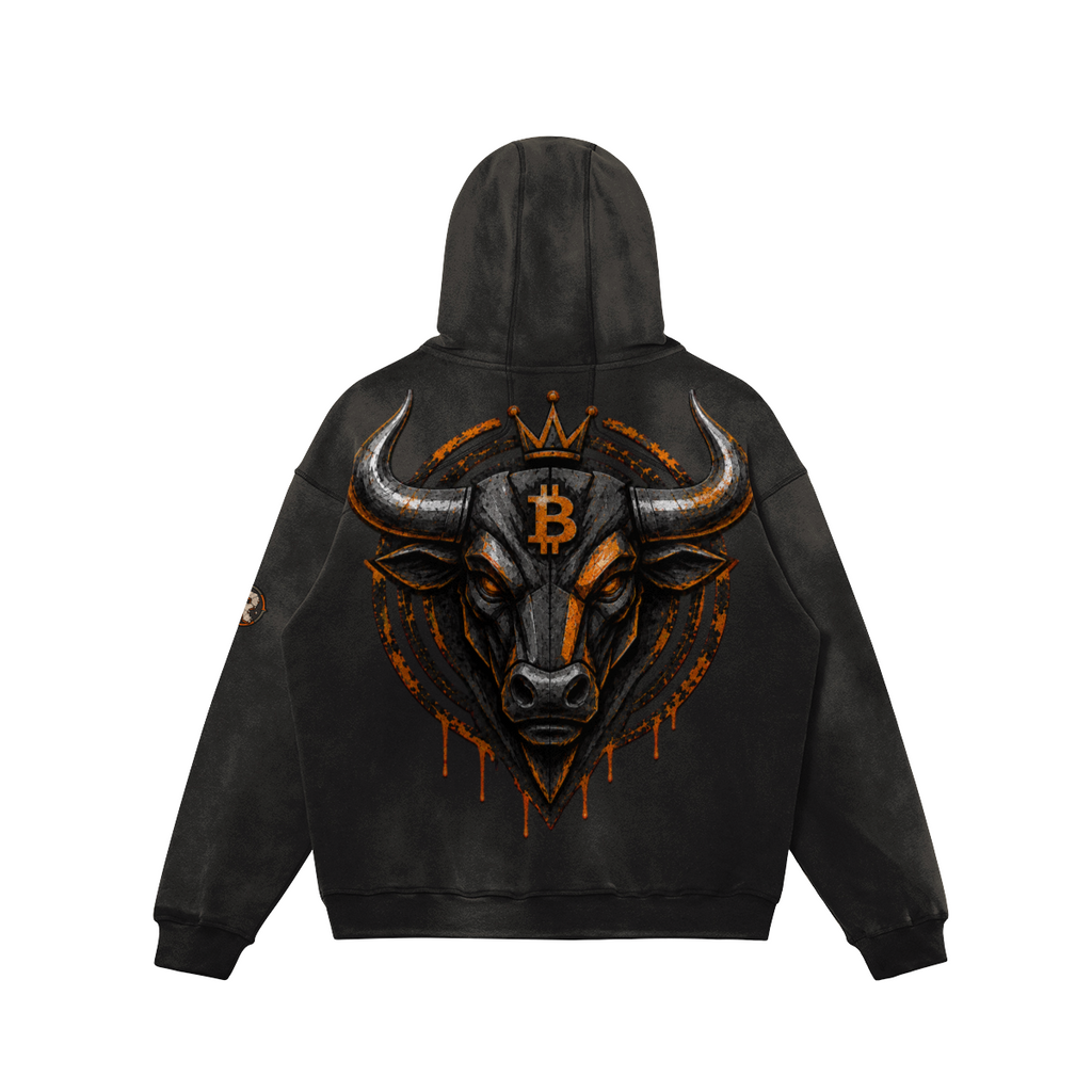 T3 Holder Series Hoodie — PermaBULL: Conviction Remains BTC | H2 400GSM Sun-Faded Oversized/Tapered | REKTWEAR — product image 5
