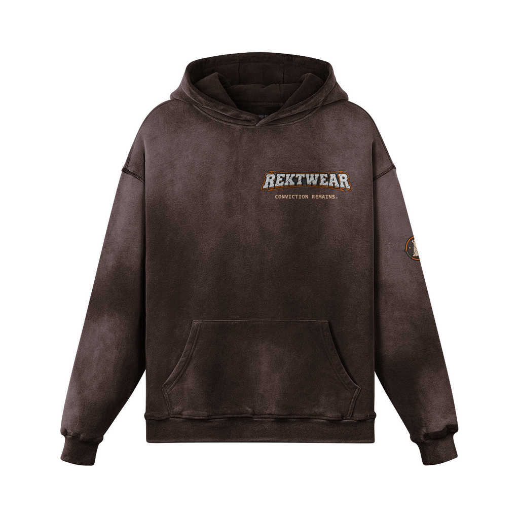 T3 Holder Series Hoodie — PermaBULL: Conviction Remains BTC | H2 400GSM Sun-Faded Oversized/Tapered | REKTWEAR — product image 8