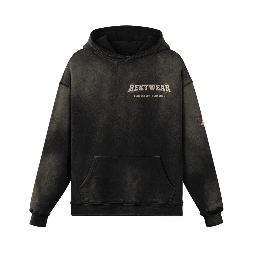T3 Holder Series Hoodie — PermaBULL: Conviction Remains BTC | H2 400GSM Sun-Faded Oversized/Tapered | REKTWEAR — product image 9