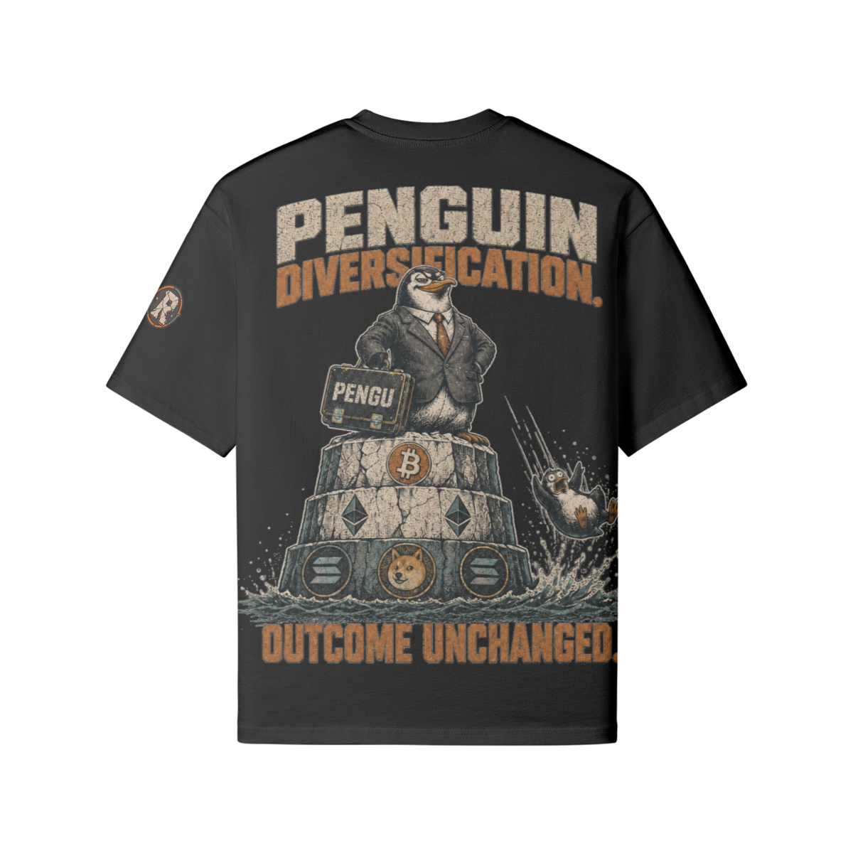 T2 | THE HEAVY Tee — Penguin Diversification | 240GSM Boxy | REKTWEAR