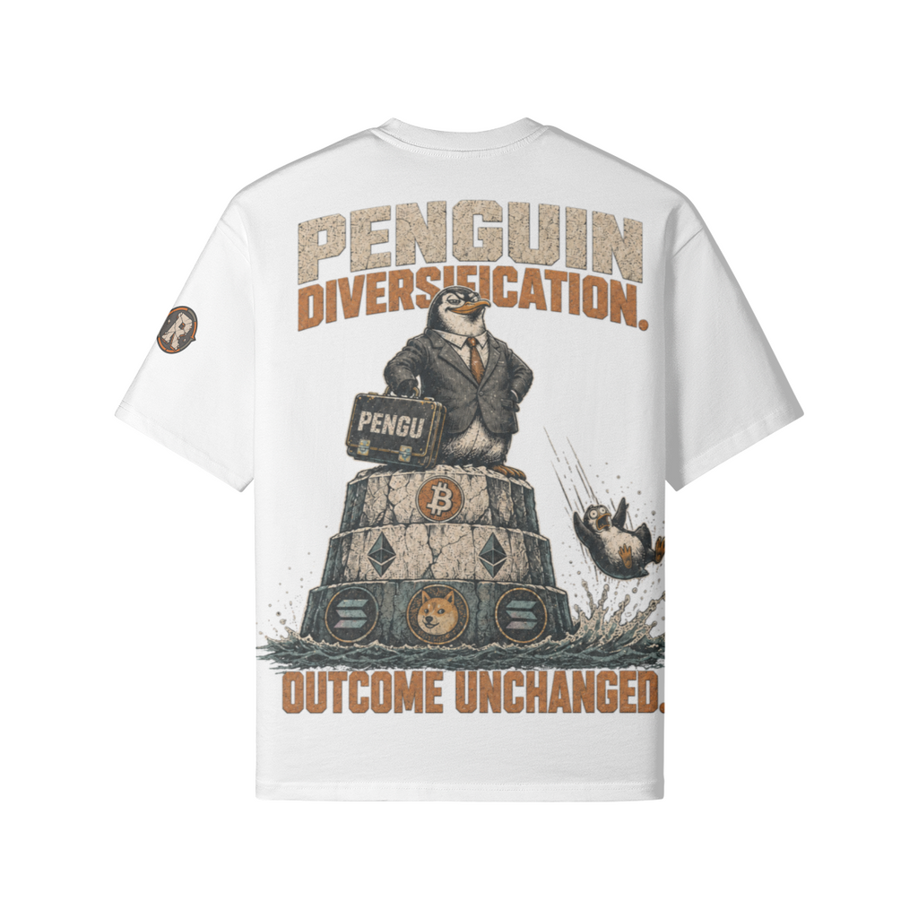 T2 | THE HEAVY Tee — Penguin Diversification | 240GSM Boxy | REKTWEAR — product image 1