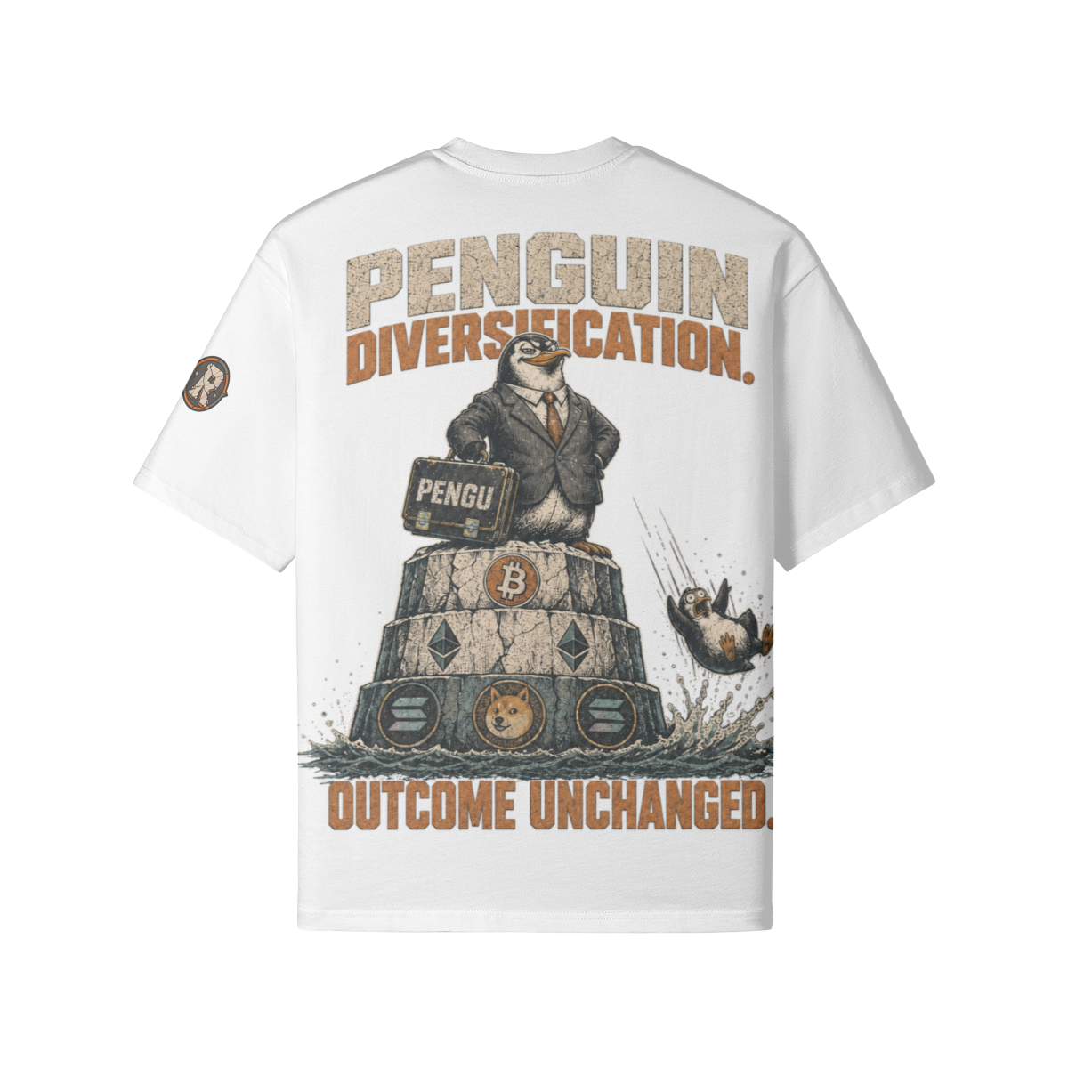 T2 | THE HEAVY Tee — Penguin Diversification | 240GSM Boxy | REKTWEAR