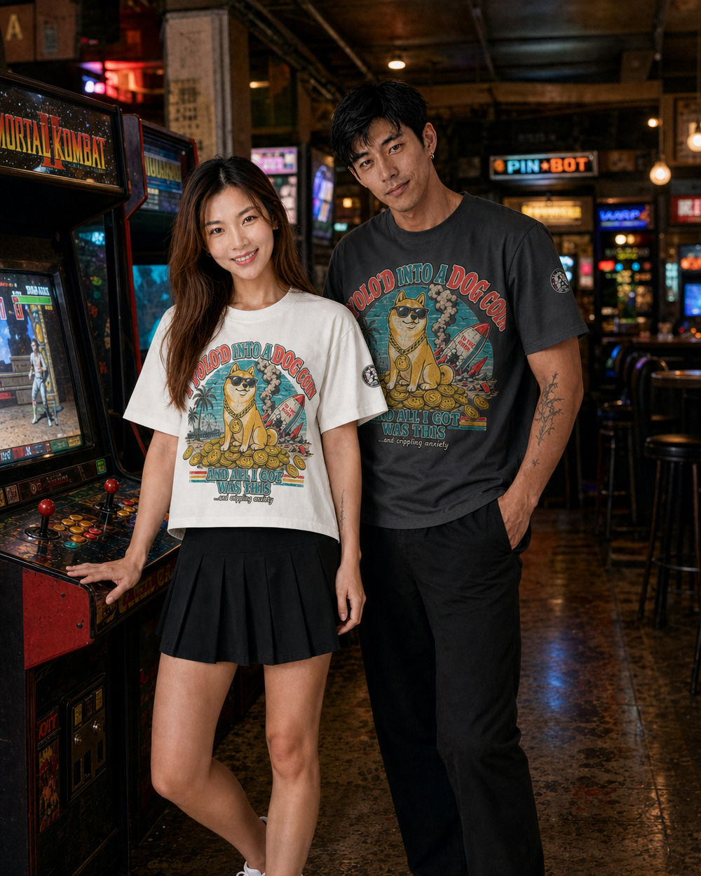 ヘビーTシャツ - YOLOドッグコイン | 240GSM ボクシーフィット | REKTWEAR
