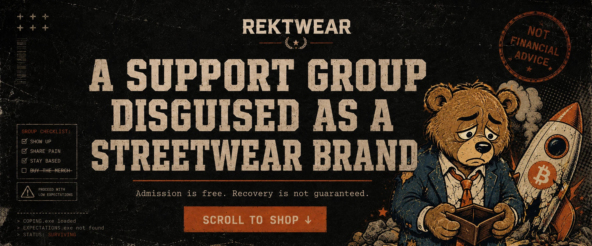 REKTWEAR, a support group disguised as a streetwear brand
